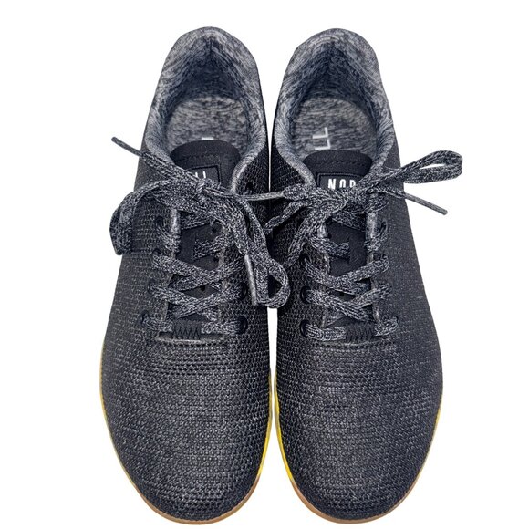 Nobull Trainers Unisex 8.5/10 Black Super Fabric Yellow Sole Low Top - Picture 2 of 14